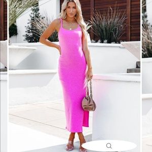 Vici Luna ribbed knit midi dress